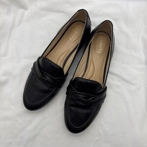 Talbots Women's Black Ballet Flats Shoes Size 8.5 M Leather Made In Brazil